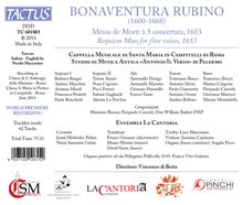 Bonaventura Rubino (1600-1668): Messa de Morti a 5 concertata 1653, CD