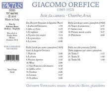 Giacomo Orefice (1865-1922): Arie da camera, CD