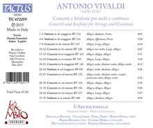 Antonio Vivaldi (1678-1741): Concerti &amp; Sinfonie für Streicher &amp; Bc, CD