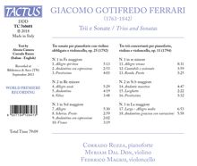 Giacomo Gotifredo Ferrari (1763-1842): Sonaten für Klavier, Violine &amp; Cello op.11 Nr.1-3 &amp; op.25 Nr.1-3, CD