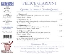 Felice Giardini (1716-1796): Streichquartette Nr.6 &amp; op.25 Nr.4, CD