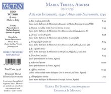 Maria Teresa Agnesi Pinottini (1720-1795): Arie con Istromenti (1749), CD