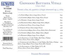 Giovanni Battista Vitali (1632-1692): Sonaten op.5 Nr.1-9 a due,tre,quattro e cinque stromenti (1669), CD