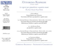 Ottorino Respighi (1879-1936): Werke für Klavier 4-händig, CD