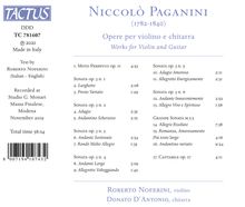 Niccolo Paganini (1782-1840): Werke für Violine &amp; Gitarre, CD