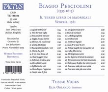 Biagio Pesciolini (1535-1613): Il Terzo Libro di Madrigali (Venedig 1581), CD