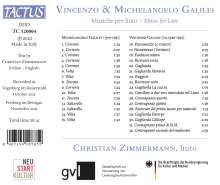 Vincenzo Galilei (1520-1591): Lautenstücke, CD