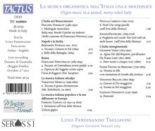 Luigi Ferdinando Tagliavini - La Musica Organisticfa Nell' Italia Una E Molteplice, CD