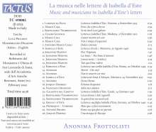 La musica nelle lettere di Isabella d'Este, CD