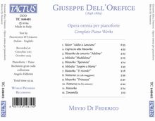 Giuseppe dell' Orefice (1848-1889): Klavierwerke, CD