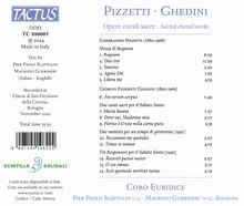 Coro Euridice di Bologna: Pizzetti &amp; Ghedini: Geistliche Chorwerke, CD