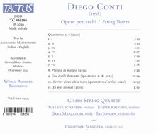 Diego Conti (1958), Opere per archi/String Works. Quartetto n. 7 (2021), Tracks I-VII, Chaos String Quartet.