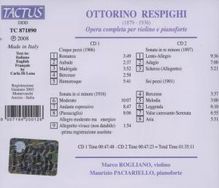 Ottorino Respighi (1879-1936): Werke für Violine &amp; Klavier, 2 CDs