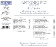 Antonio Pio (1753-1795): Gionata (Oratorium), 2 CDs