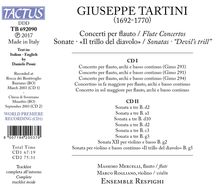 Giuseppe Tartini (1692-1770): Flötenkonzerte G.291,293,294, CD