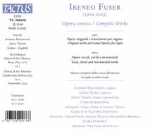 Tactus-Logo, Ireneo Fuser: Opera omnia, Texte von Andrea Macinanti und Anna Tonini, Aufnahmeorten: Kirchen in Italien.