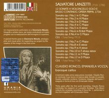 Salvatore Lanzetti (1710-1780): Sonaten für Cello &amp; Bc op.1 Nr.1-12, 2 CDs