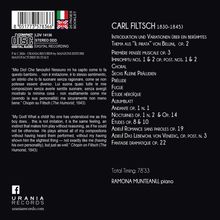 CARL FILTSCH (1830-1845). CD-Inhalt mit Werktiteln. Gesamtzeit: 78'33. Pianistin: Ramona Munteanu. Urania Records-Logo.