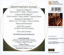 Johann Baptist (Jan Krtitel) Vanhal (1739-1813): Sonaten für Klarinette &amp; Klavier, CD
