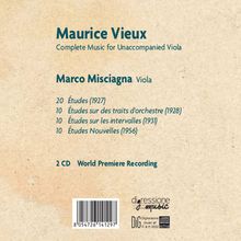 Maurice Vieux (1884-1951): Sämtliche Werke für Viola solo, 2 CDs