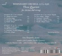 Bernhard Crusell (1775-1838): Klarinettenquartette Nr.1-3 (opp.2,4,7), CD