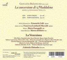 Giovanni Battista Bononcini (1670-1747): La conversione di Maddalena (Oratorium), 2 CDs