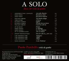 Paolo Pandolfo - A Solo (Music for Viola da Gamba), CD