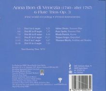 Anna Bon di Venezia (1738-1767): Flötentrios op.3 Nr.1-6, CD