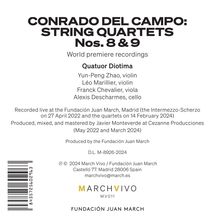 Conrado del Campo (1879-1953): Streichquartette Nr.8 &amp; 9, 2 CDs