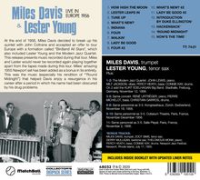 Miles Davis &amp; Lester Young: Live In Europe 1956 (+4 Bonus Tracks), CD