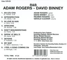 Adam Rogers &amp; David Binney: R&B, CD