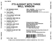 Will Vinson (geb. 1977): It's Alright With Three, CD