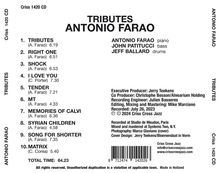 Antonio Faraò (geb. 1965): Tributes, CD