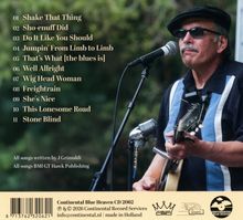 Titel: "Shake That Thing", elf Tracks, alle von J Grimaldi. Ein Mann, Sonnenbrille, Gitarre, Mikrofon.