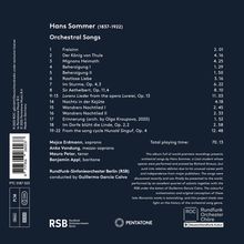 Hans Sommer (1837-1922): Orchesterlieder, CD