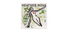 Text: "HEATHER NOVA" oben, "THE ORCHARD" unten. Illustration: Abstrakte Frau mit ausgestreckten Armen, grüne und rote Elemente.