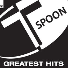 Text: "T SPOON GREATEST HITS". Schwarz-weißes, geometrisches Design mit großem "T" und diagonaler Anordnung.