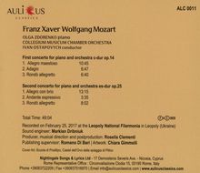 Franz Xaver Mozart (1791-1844): Klavierkonzerte op.14 &amp; op.25, CD