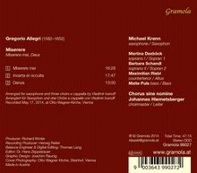 Gregorio Allegri (1582-1652): Miserere, Super Audio CD