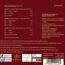 Bernhard Romberg (1767-1841): Sonaten für Harfe &amp; Cello op.5 Nr.1-3, CD