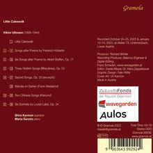 Viktor Ullmann (1898-1944): Lieder für Sopran &amp; Klavier "Little Cakewalk", CD
