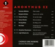 Chorus Sine Nomine - Anonymus XX, CD