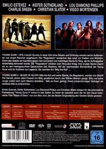 Oben sind Schauspielernamen aufgelistet. Links ist eine Western-Illustration, rechts ein Foto von Cowboys. Unten Filmbeschreibung.