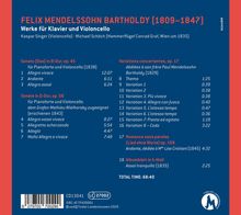 Felix Mendelssohn Bartholdy (1809-1847): Werke für Cello &amp; Klavier, CD