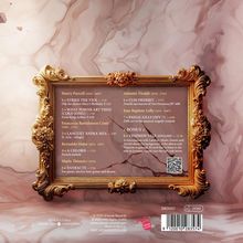 Ein goldverzierter Rahmen bietet eine Liste klassischer Musikstücke von Purcell bis Vivaldi, inklusive Bonusinhalt.