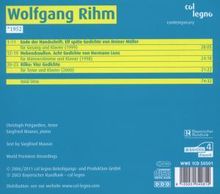 Wolfgang Rihm (geb. 1952): 3 Liederzyklen, CD