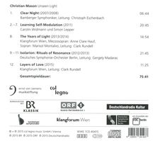 Christian Mason (geb. 1984): Werke "Unseen Light", CD
