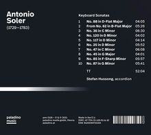 Antonio Soler (1729-1783): Cembalosonaten Nr.25,36,45,47,62,85,87,88,117,120 für Akkordeon, CD