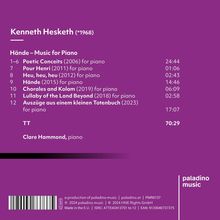 Clare Hammond (geb. 1985): Hände - Music for Piano, CD