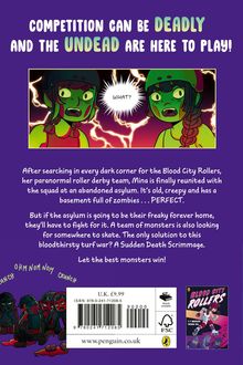 „Competition can be deadly and the undead are here to play!“ Zwei grüne Figuren mit Helmen, schockierte Gesichtsausdrücke.